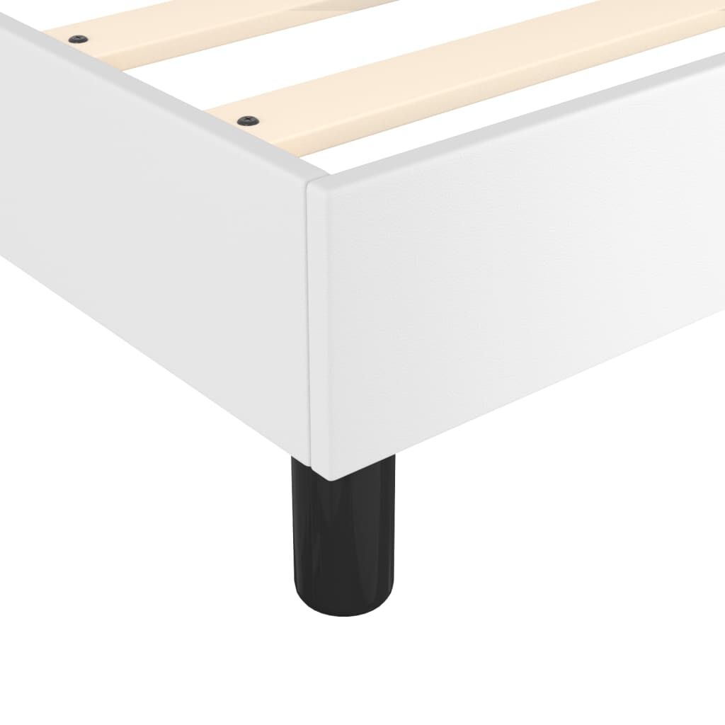 vidaXL Κρεβάτι Boxspring με Στρώμα Λευκό 140x200εκ.από Συνθετικό Δέρμα