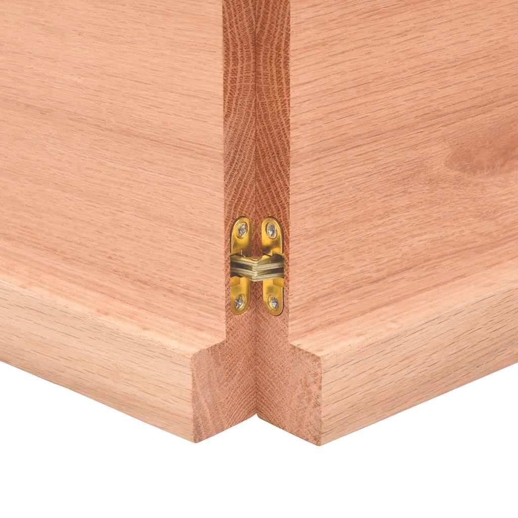 vidaXL Ράφι Τοίχου Ανοιχτό Καφέ 180x50x(2-4)εκ. Επεξ. Μασίφ Ξύλο Δρυός