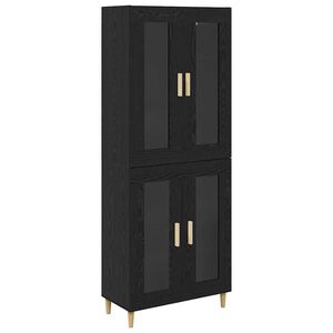 vidaXL Highboard &Mu;&alpha;ύ&rho;&eta; &Omicron;&xi;&upsilon;ά 69,5 x 34 x 180 &epsilon;&kappa;. &Epsilon;&pi;&epsilon;&xi;&epsilon;&rho;&gamma;&alpha;&sigma;&mu;έ&nu;&omicron; &xi;ύ&lambda;&omicron;