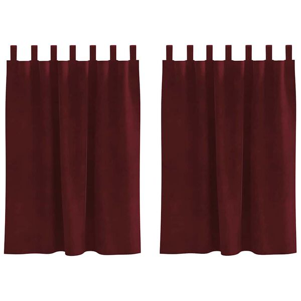 vidaXL Κουρτίνες με κουρτίνες 2 pcs Μπορντό 140 x 140 cm Βελούδο