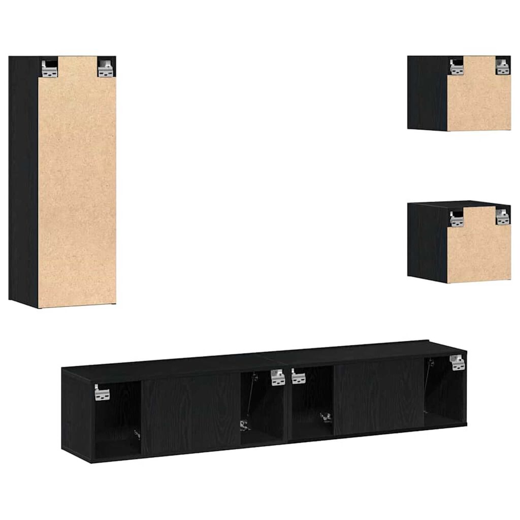 vidaXL Σετ επίπλου τηλεόρασης 5 pcs Μαύρη δρυς Επεξεργασμένο ξύλο