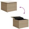 vidaXL Σετ Καναπέ Κήπου με μαξιλάρι 5 pcs Μπεζ και λευκό Πολυ ράταν
