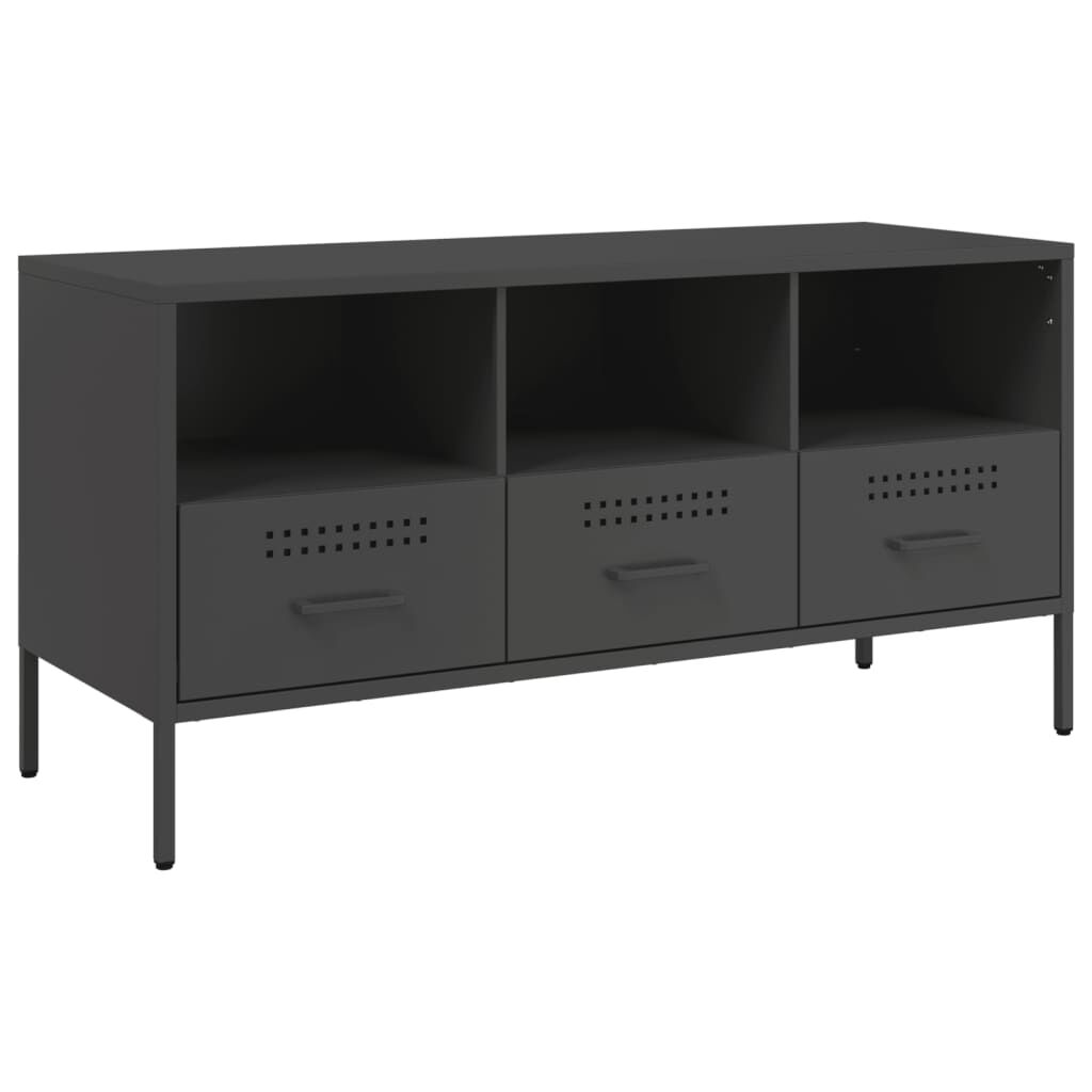 vidaXL Έπιπλο Τηλεόρασης Μαύρο 100,5x39x50,5 εκ. Ατσάλινο