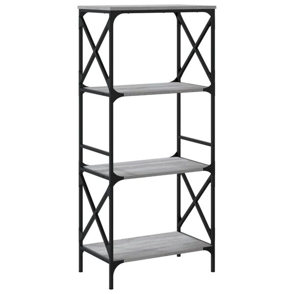 vidaXL Βιβλιοθήκη 4 Επιπέδων Γκρι Sonoma 59x35x132 εκ. Επεξεργ. Ξύλο