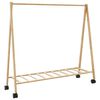 vidaXL Ράφι ρούχων με ράφια και ρόδες 106x34x106,5 cm Μπαμπού