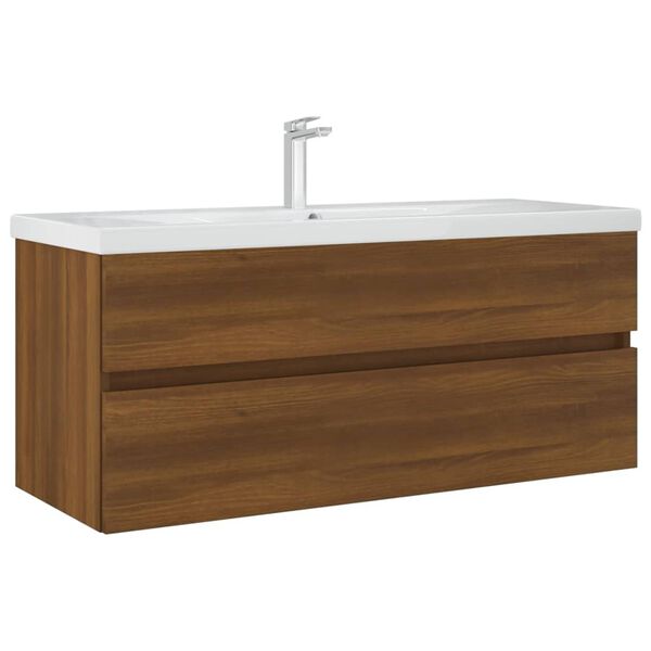 vidaXL Ντουλάπι Νιπτήρα Καφέ Δρυς 100x38,5x45 εκ. Επεξεργασμένο Ξύλο