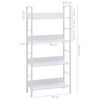 vidaXL Ραφιέρα 4 Επιπέδων Λευκή 60x27,6x124,5 εκ. Επεξεργασμένο Ξύλο