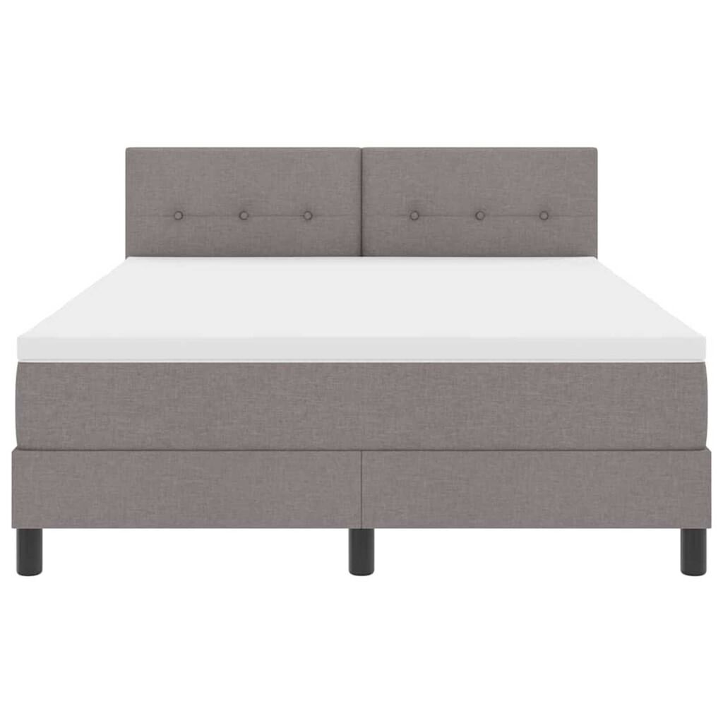 vidaXL Κρεβάτι box spring με στρώμα Taupe 140 x 200 cm ύφασμα