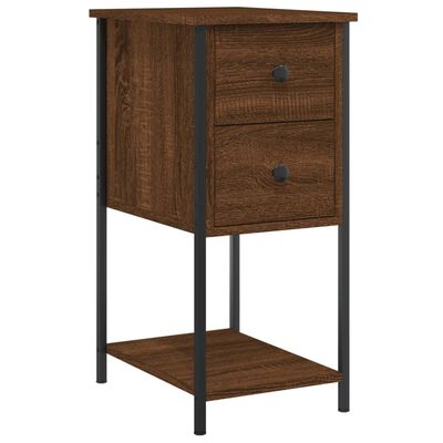 vidaXL Κομοδίνα 2 Τεμ. Καφέ Δρυς 32x42x70 εκ. Επεξεργασμένο Ξύλο