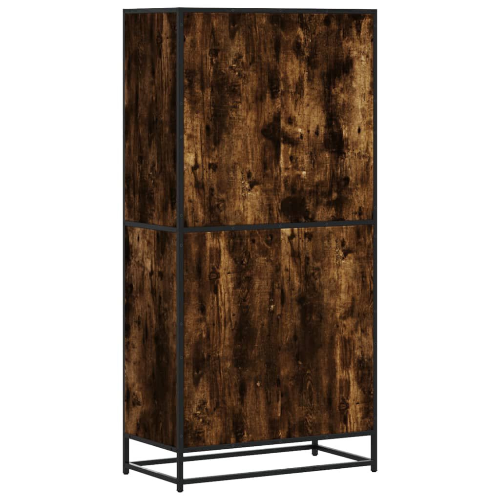 vidaXL Highboard Καπνιστή δρυς 68x35x139 cm Κατασκευασμένο ξύλο