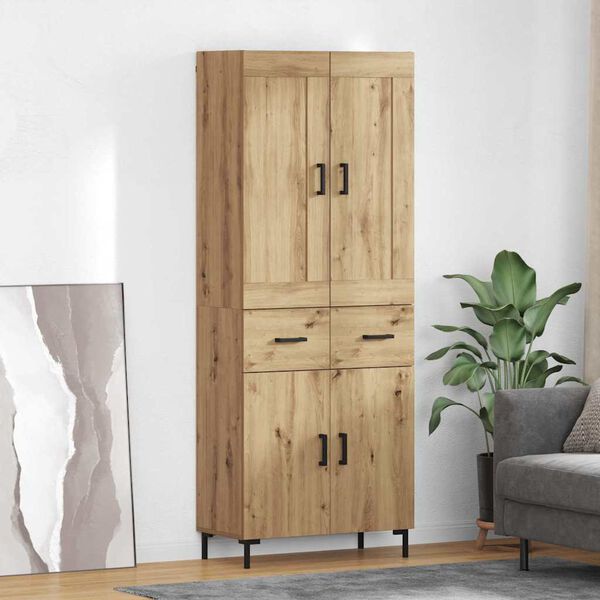 vidaXL Highboard &mu;&epsilon; &sigma;&upsilon;&rho;&tau;ά&rho;&iota; 2 pcs Artisan Oak &Epsilon;&pi;&epsilon;&xi;&epsilon;&rho;&gamma;&alpha;&sigma;&mu;έ&nu;&omicron; &xi;ύ&lambda;&omicron;