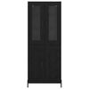vidaXL Highboard &Mu;&alpha;ύ&rho;&eta; &Omicron;&xi;&upsilon;ά 69,5 x 34 x 180 &epsilon;&kappa;. &Epsilon;&pi;&epsilon;&xi;&epsilon;&rho;&gamma;&alpha;&sigma;&mu;έ&nu;&omicron; &xi;ύ&lambda;&omicron;