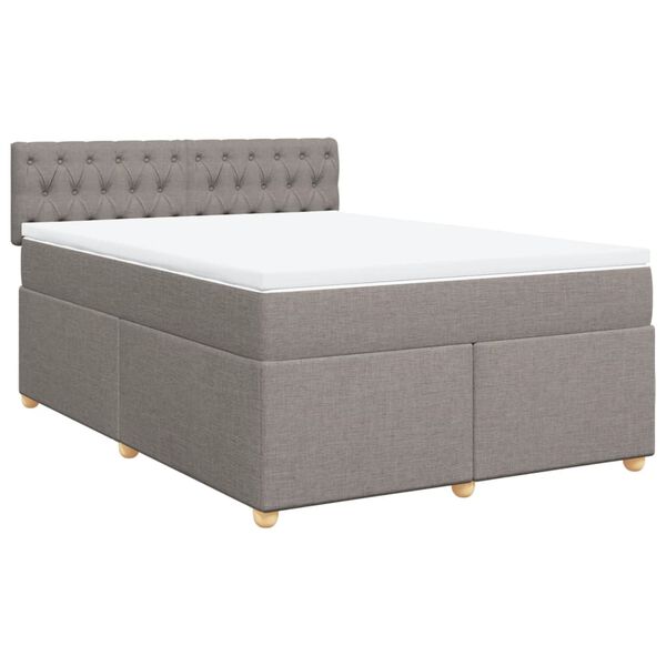 vidaXL &Kappa;&rho;&epsilon;&beta;ά&tau;&iota; Boxspring &mu;&epsilon; &Sigma;&tau;&rho;ώ&mu;&alpha; Taupe 140x190 &epsilon;&kappa;. &Upsilon;&phi;&alpha;&sigma;&mu;ά&tau;&iota;&nu;&omicron;