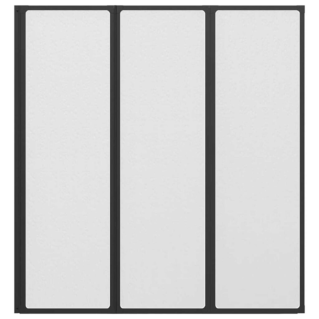 vidaXL Διαχωριστικό ντους Μαύρο 132 x 2 x 140 εκ Αλουμίνιο