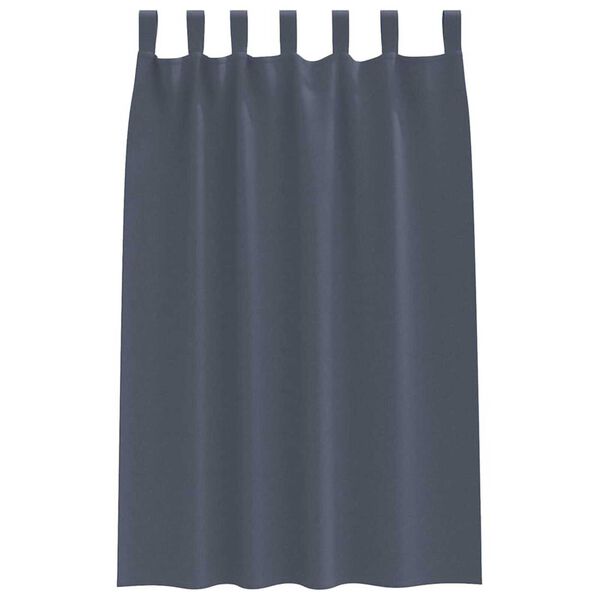 vidaXL Κουρτίνες με κουρτίνες 2 pcs Ανθρακί Πολυεστέρας