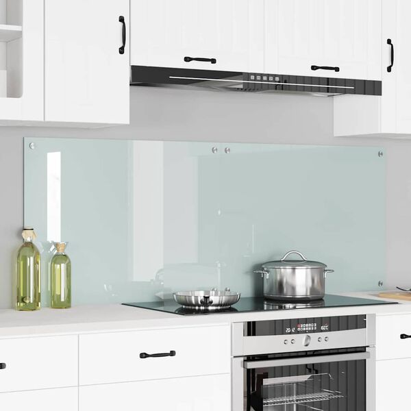 vidaXL Πίσω Πάνελ Κουζίνας Λευκό 80 x 60 cm σκληρυμένο γυαλί