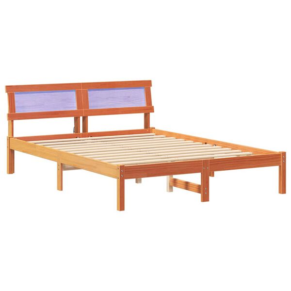 vidaXL Σκελετός Κρεβατιού Καφέ κεριού 120 x 200 cm Μασίφ ξύλο πεύκου
