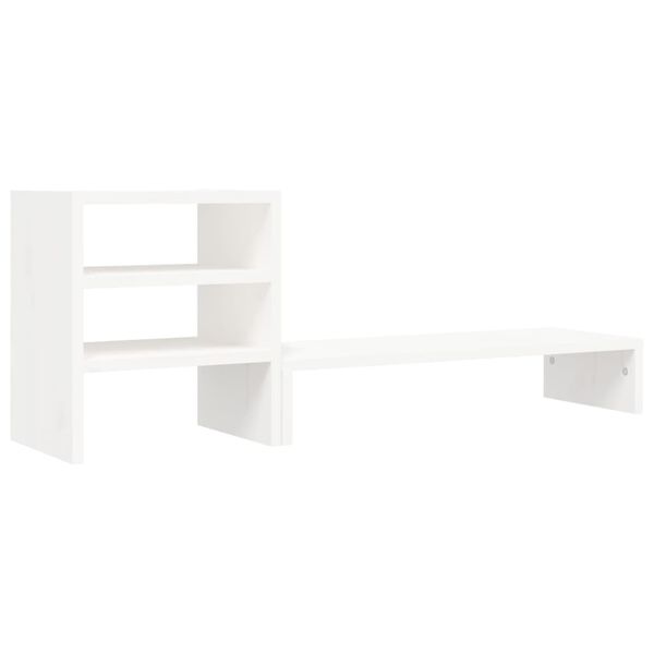 vidaXL Βάση Οθόνης Λευκή 81x20x30 εκ. από Μασίφ Ξύλο Πεύκου