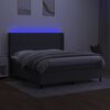 vidaXL &Kappa;&rho;&epsilon;&beta;ά&tau;&iota; Boxspring &mu;&epsilon; &Sigma;&tau;&rho;ώ&mu;&alpha; & LED &Sigma;&kappa;.&Gamma;&kappa;&rho;&iota; 160x200 &epsilon;&kappa; &Upsilon;&phi;&alpha;&sigma;&mu;ά&tau;&iota;&nu;&omicron;