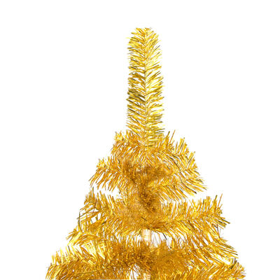 vidaXL Χριστουγεν Δέντρο Προφωτισμένο Τεχνητό Μπάλες Χρυσό 210εκ PET