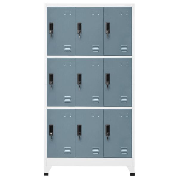 vidaXL Φοριαμός Ανοιχτό / Σκούρο Γκρι 90 x 45 x 180 εκ. Ατσάλινος