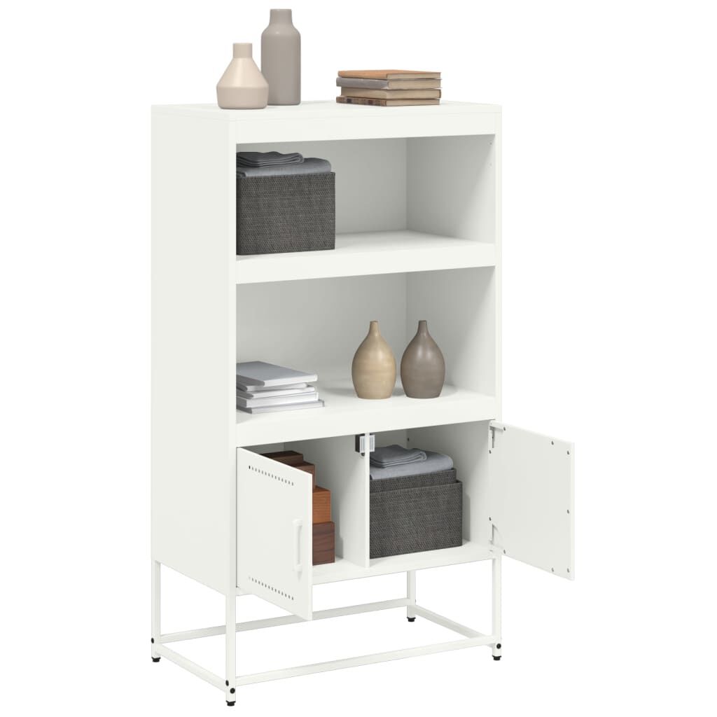 vidaXL Ραφιέρα Λευκή 68,5x38,5x123,5 εκ. από Ατσάλι