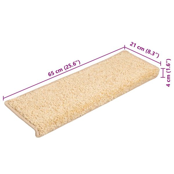vidaXL Πατάκια Σκαλιών 10 τεμ. Λευκό 65x21x4 εκ. με Ορθογώνια Άκρη