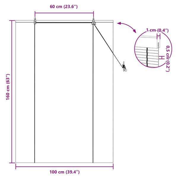 vidaXL Ρολά και Σκίες Παραθύρων Κίτρινο 100 x 160 cm Μπαμπού