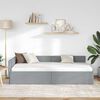 vidaXL Κρεβάτι Γωνίας Ανοιχτό γκρι 90 x 190 cm Ύφασμα και Έργο ξύλου