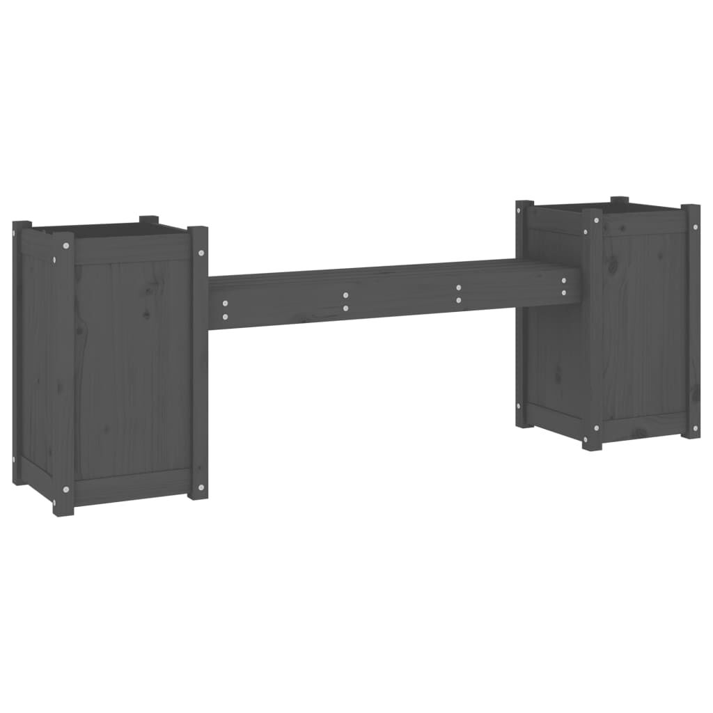 vidaXL Ζαρντινιέρα Παγκάκι Γκρι 180x36x63 εκ. από Μασίφ Ξύλο Πεύκου