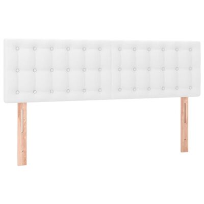 vidaXL Κρεβάτι Boxspring με Στρώμα Λευκό 140x190εκ.από Συνθετικό Δέρμα