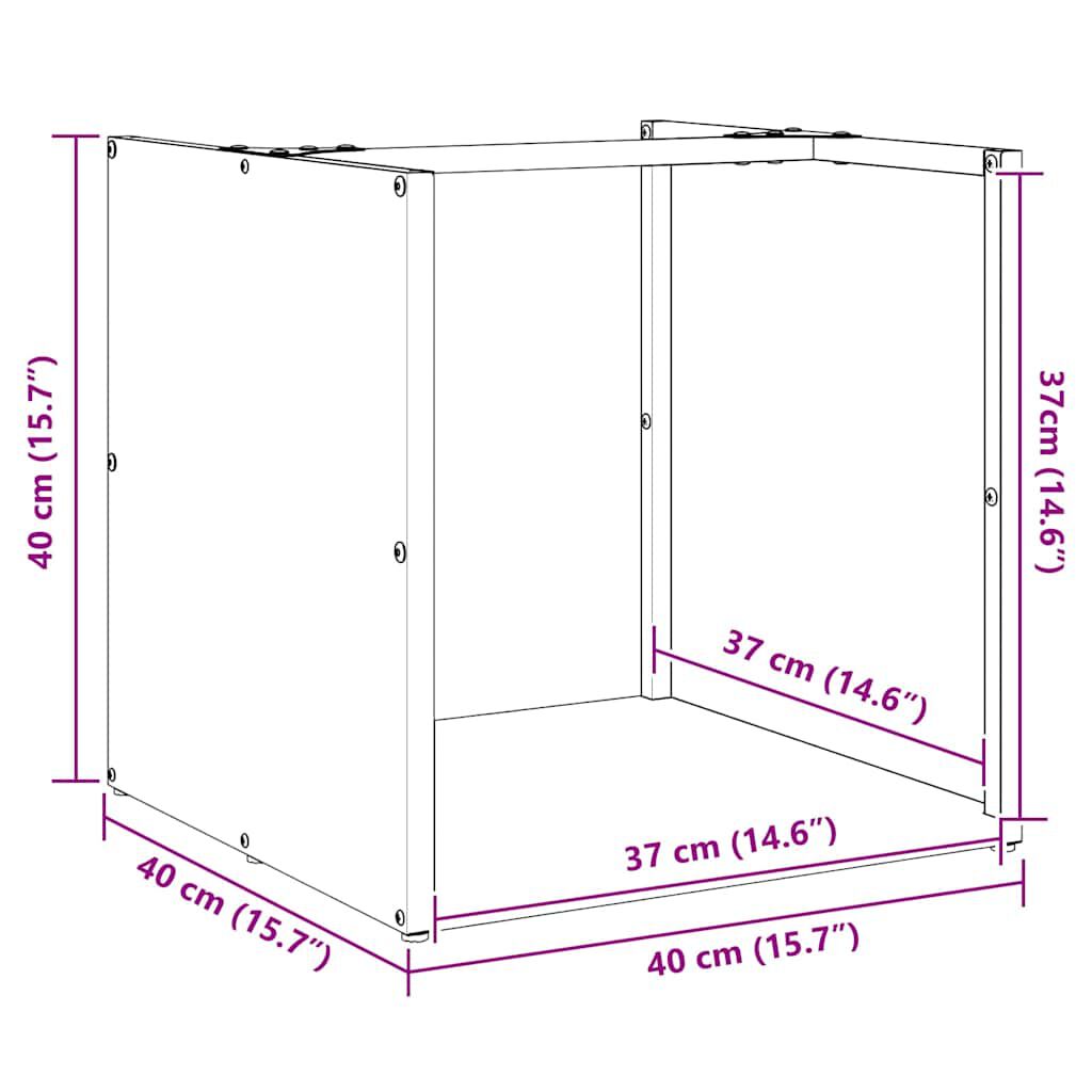 vidaXL Ράφι Καυσόξυλων Ανθρακί 40x40x40 εκ. Χάλυβας ψυχρής έλασης