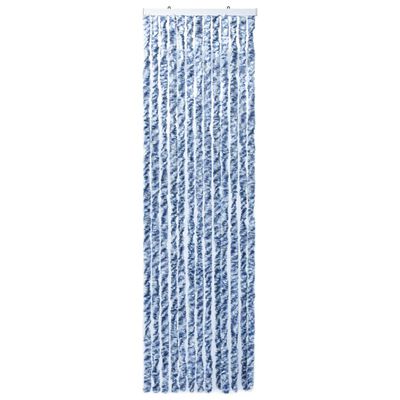 vidaXL Σήτα - Κουρτίνα Πόρτας Μπλε/Λευκό/Ασημί 56 x 185 εκ. από Σενίλ