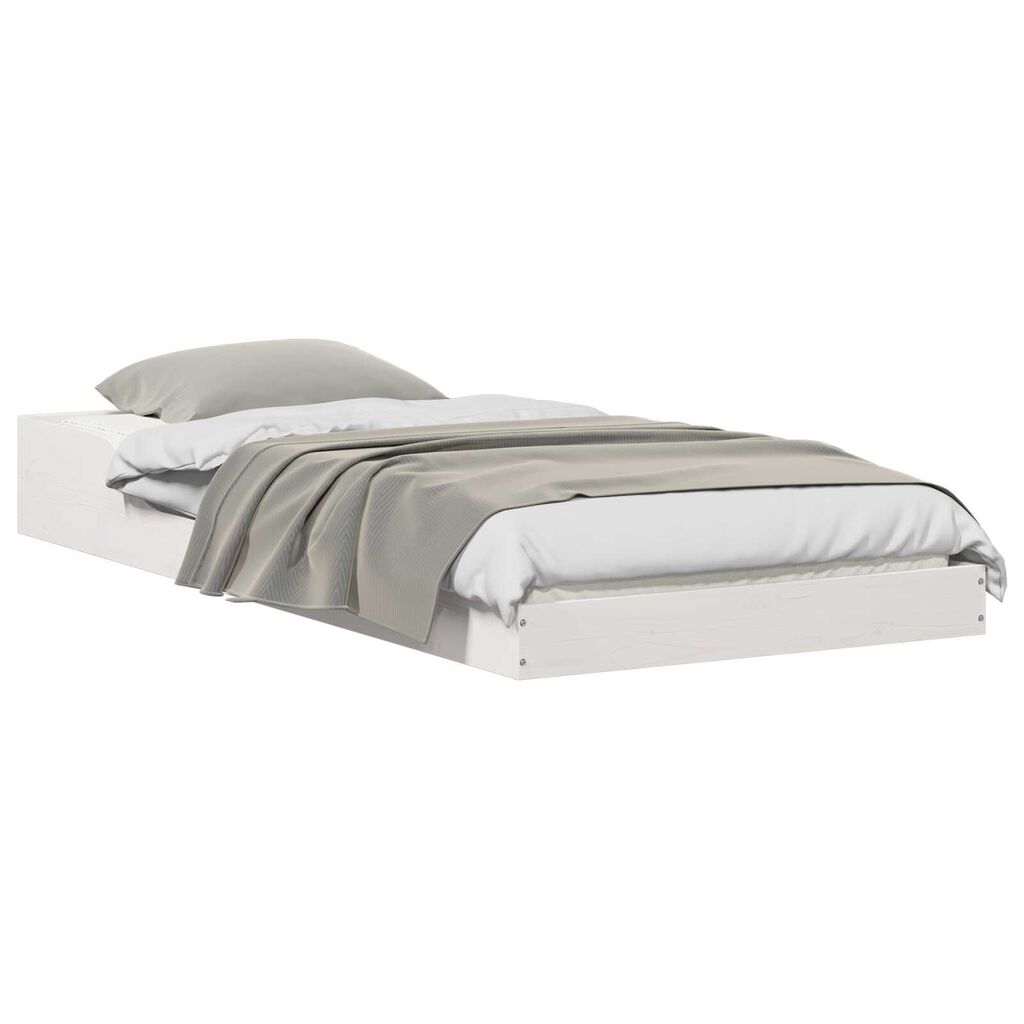 vidaXL Σκελετός Κρεβατιού Λευκό 100 x 210 cm Μασίφ ξύλο πεύκου