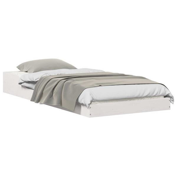 vidaXL Σκελετός Κρεβατιού Λευκό 100 x 210 cm Μασίφ ξύλο πεύκου