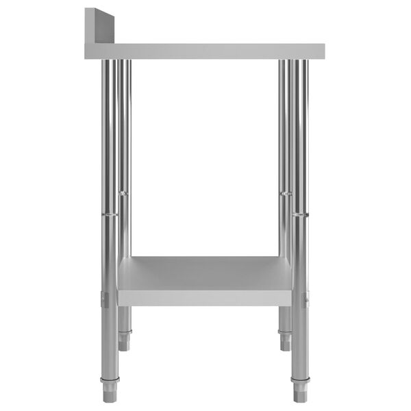 vidaXL Πάγκος Εργασίας Κουζίνας με Πλάτη 60x60x93 εκ. Ανοξείδ. Ατσάλι