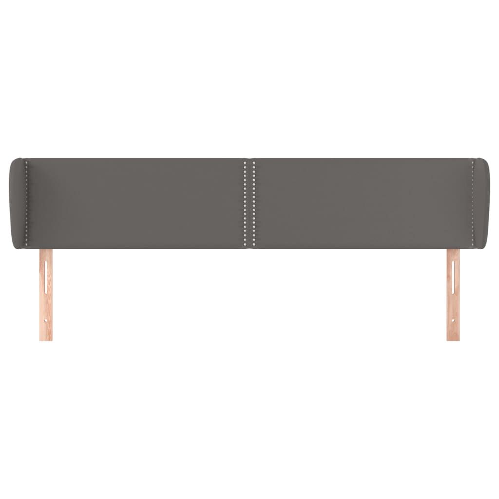 vidaXL Κεφαλάρι με Πτερύγια Γκρι 203x23x78/88 εκ. Συνθετικό Δέρμα