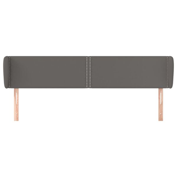 vidaXL Κεφαλάρι με Πτερύγια Γκρι 203x23x78/88 εκ. Συνθετικό Δέρμα