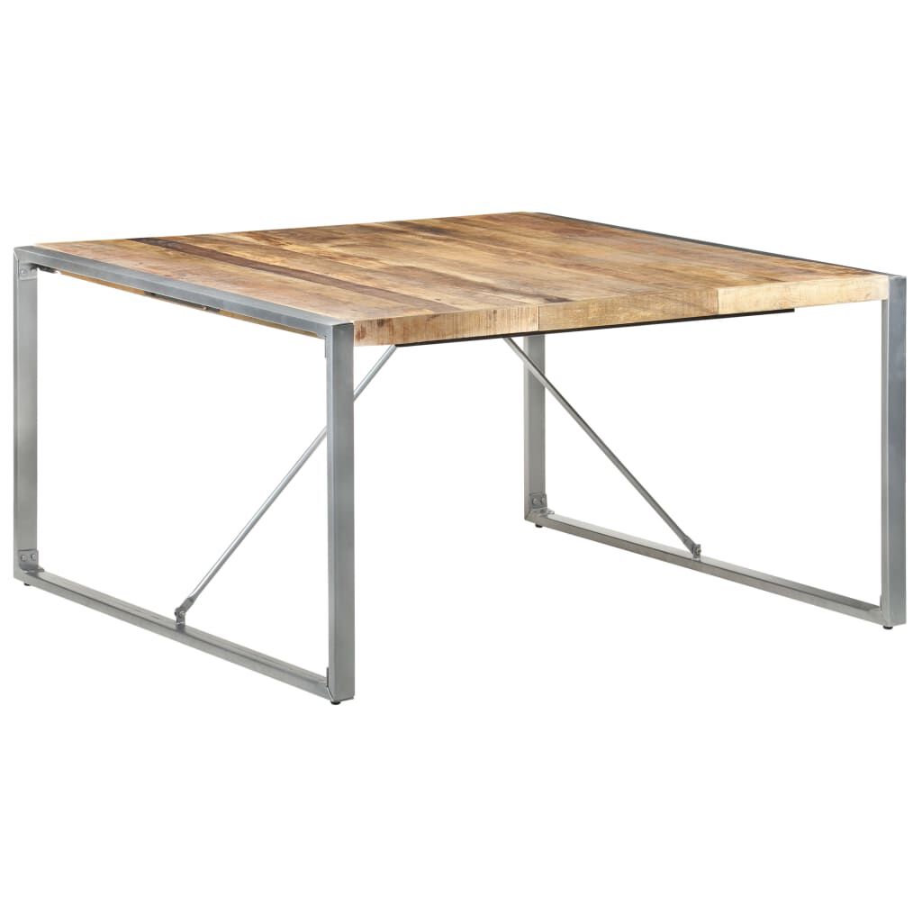 vidaXL Τραπεζαρία 140 x 140 x 75 εκ. από Ακατέργαστο Ξύλο Μάνγκο