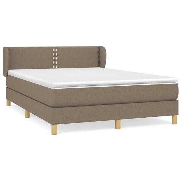 vidaXL &Kappa;&rho;&epsilon;&beta;ά&tau;&iota; Boxspring &mu;&epsilon; &Sigma;&tau;&rho;ώ&mu;&alpha; Taupe 140x190 &epsilon;&kappa;. &Upsilon;&phi;&alpha;&sigma;&mu;ά&tau;&iota;&nu;&omicron;