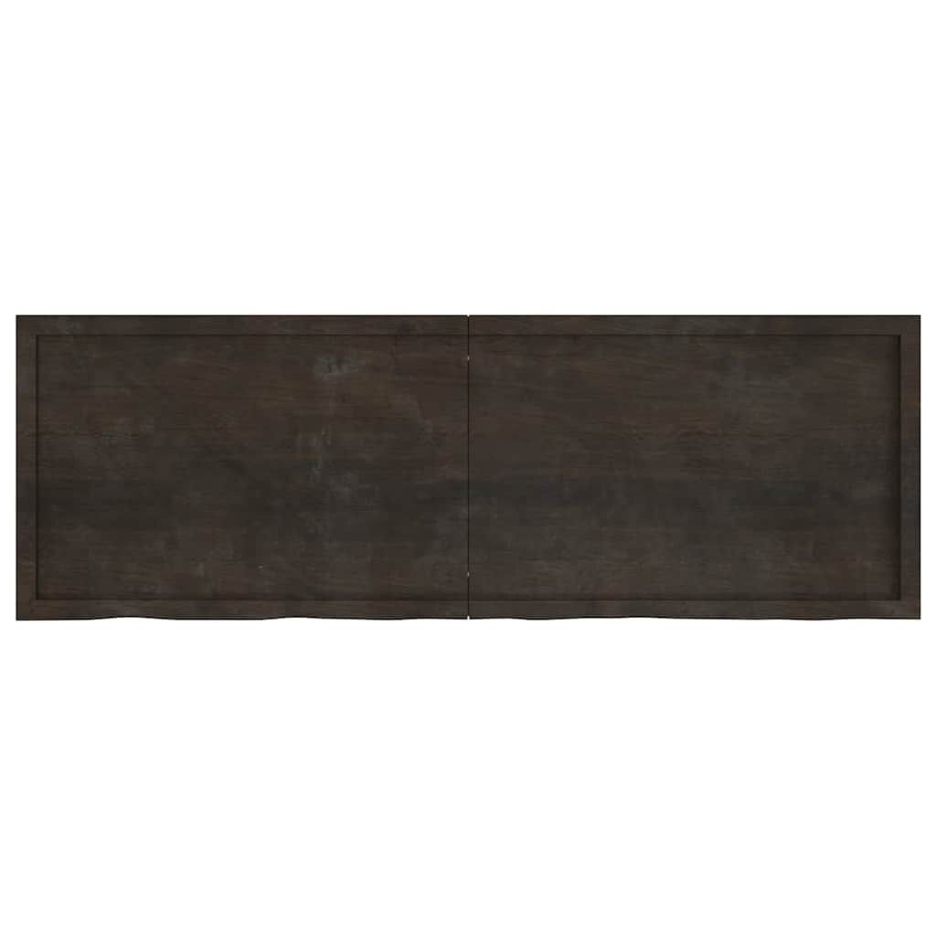 vidaXL Ράφι Τοίχου Σκούρο Καφέ 180x60x(2-6) εκ. Επεξ. Μασίφ Ξύλο Δρυός