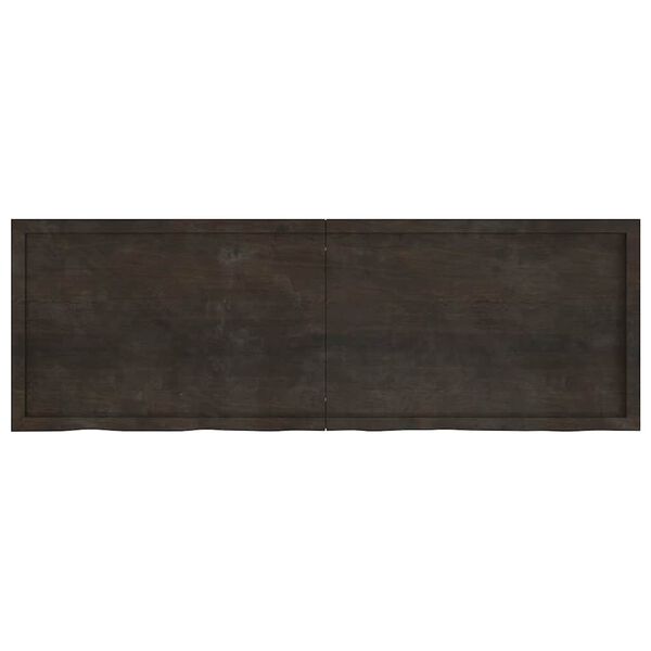 vidaXL Ράφι Τοίχου Σκούρο Καφέ 180x60x(2-6) εκ. Επεξ. Μασίφ Ξύλο Δρυός