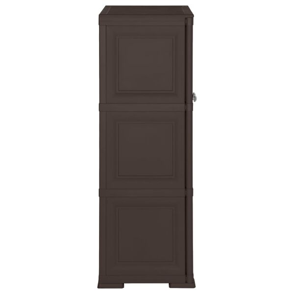 vidaXL Πλαστικό Ντουλάπι Καφέ 79 x 43 x 125 εκ. με Σχέδιο Ξύλου
