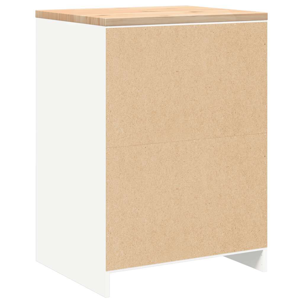 vidaXL ντουλάπι αποθήκευσης γκαράζ Λευκό 60x51x85 εκ μασίφ ξύλο πεύκο