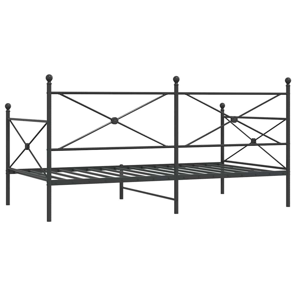 vidaXL Κρεβάτι ημέρας χωρίς στρώμα Μαύρο 107x203 cm Ατσάλι