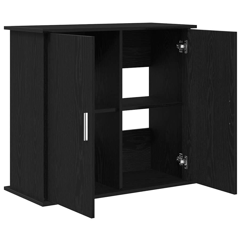vidaXL Βάση Ενυδρείου Μαύρη Δρυς 81x36x73 εκ. από Επεξεργασμένο Ξύλο