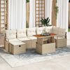vidaXL Σετ Καναπέ Κήπου 8 pcs Μπεζ συνθετικό ρατάν