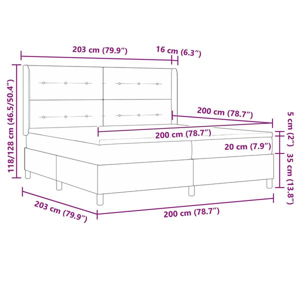 vidaXL Κρεβάτι με Στρώμα Σκούρο Καφέ 200x200 εκ από Υφασμα