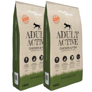 vidaXL &Xi;&eta;&rho;ά &Tau;&rho;&omicron;&phi;ή &Sigma;&kappa;ύ&lambda;&omega;&nu; Premium Adult Active Chicken & Fish 2&tau;&epsilon;&mu; 30 &kappa;