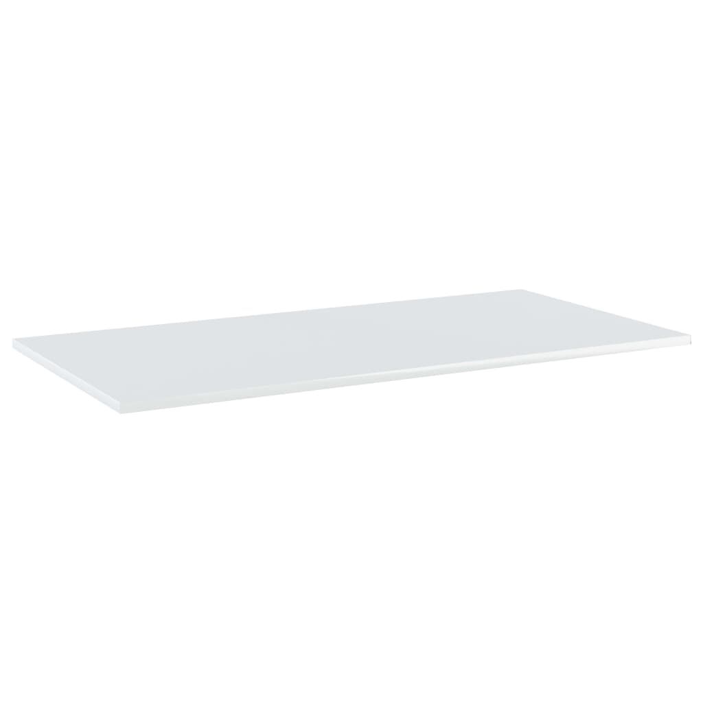 vidaXL Ράφια Βιβλιοθήκης 4 τεμ. Γυαλ. Λευκό 100x50x1,5 εκ. Επεξ. Ξύλο